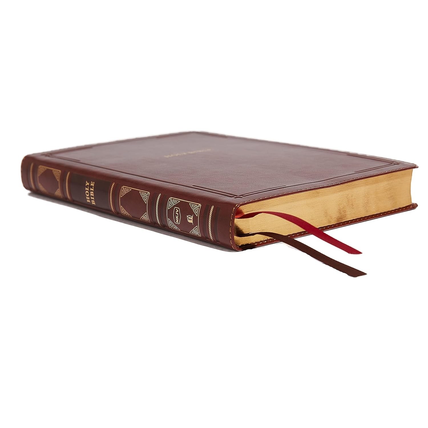 NKJV Thinline Reference Bible open to a page with Large Print and Red Letter