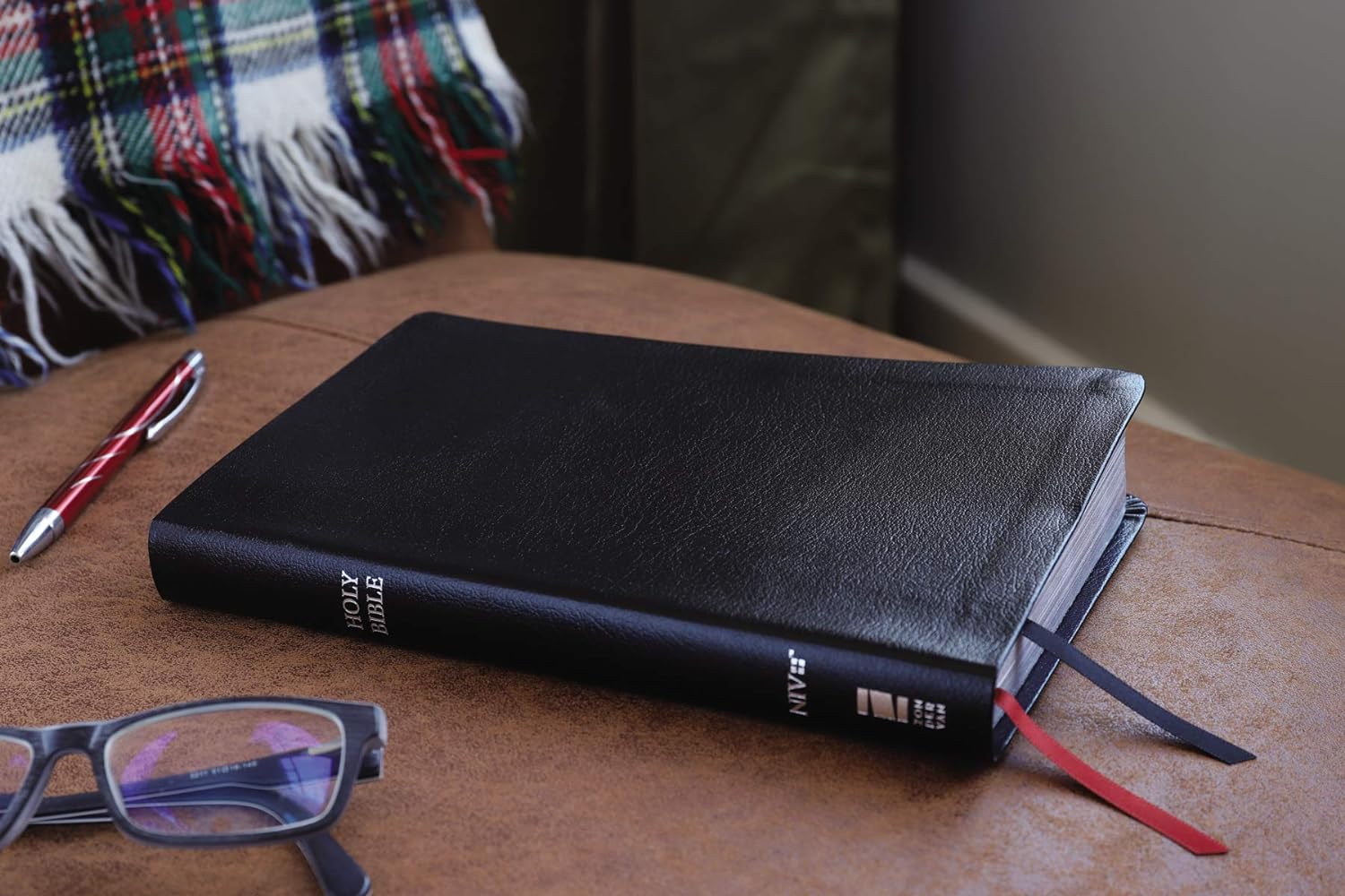 NIV Thinline Bonded Leather Burgundy Red Letter Edition Bible