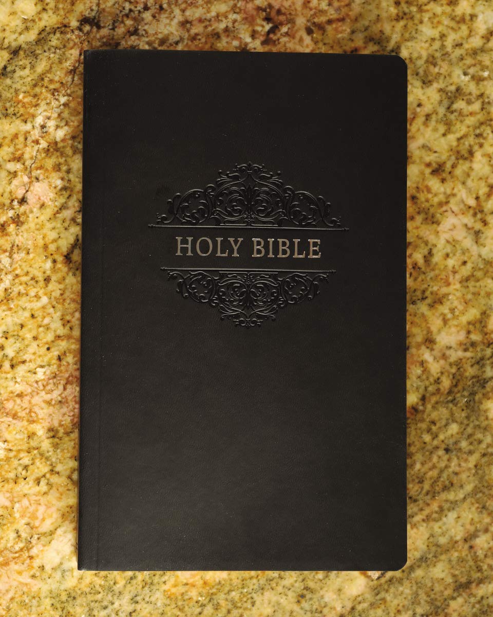 The NIV Soft Touch Leathersoft Holy Bible in a beautiful black and brown imitation leather design