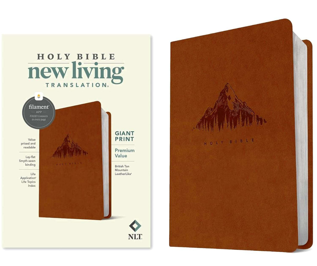 NLT Premium Value Giant Print Bible, British Tan LeatherSoft Cover, ISBN 9781496488263