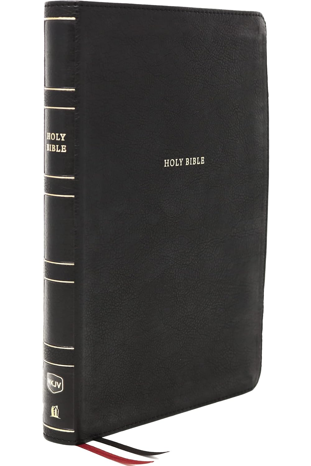 NKJV Thinline Reference Bible in Large Print with Leathersoft Black and Brown Imitation Leather Cover