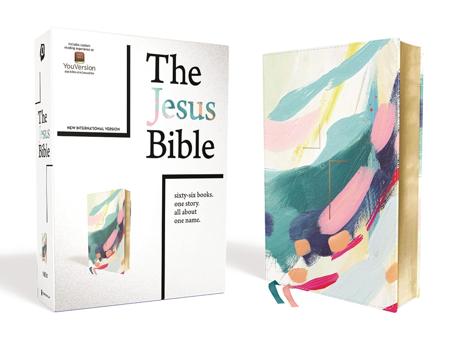 Holy Bible: New International Version, Multi-Color / Teal, Leathersoft, Study, Comfort Print Imitation Leather – Import