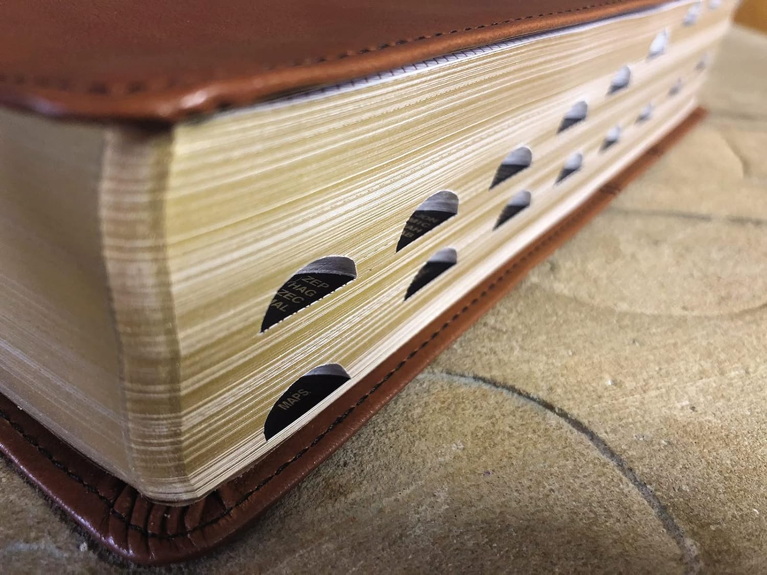 NIV study Bible with indexed leather binding for study and research