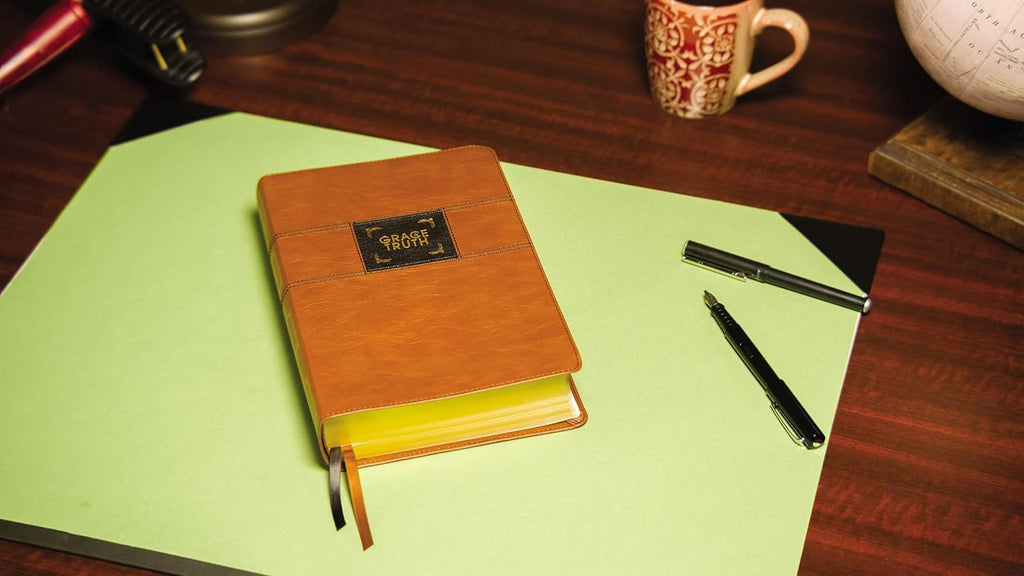 NIV study Bible with indexed leather cover for study and research