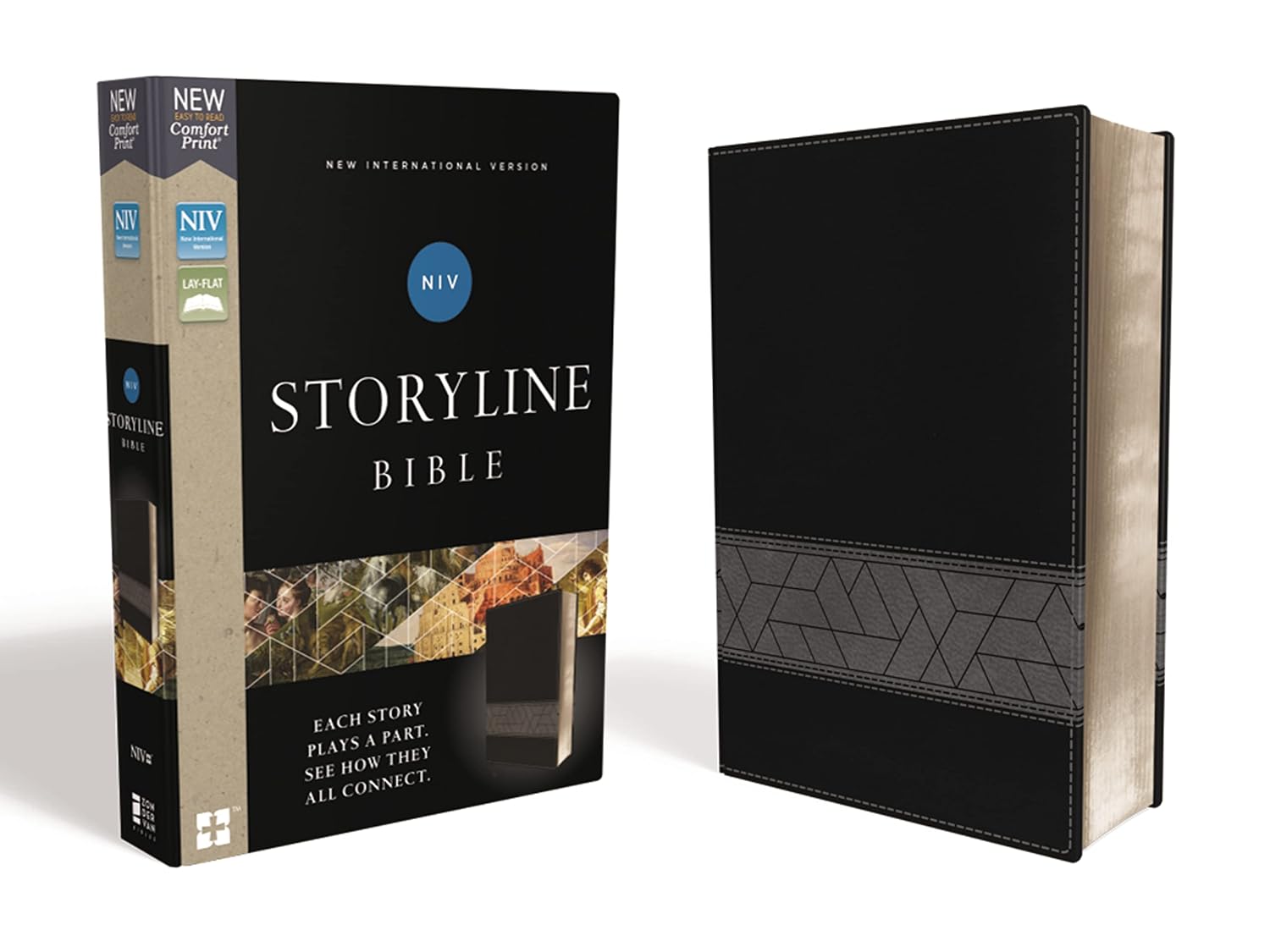 NIV Storyline Bible in Leathersoft Black with Comfort Print