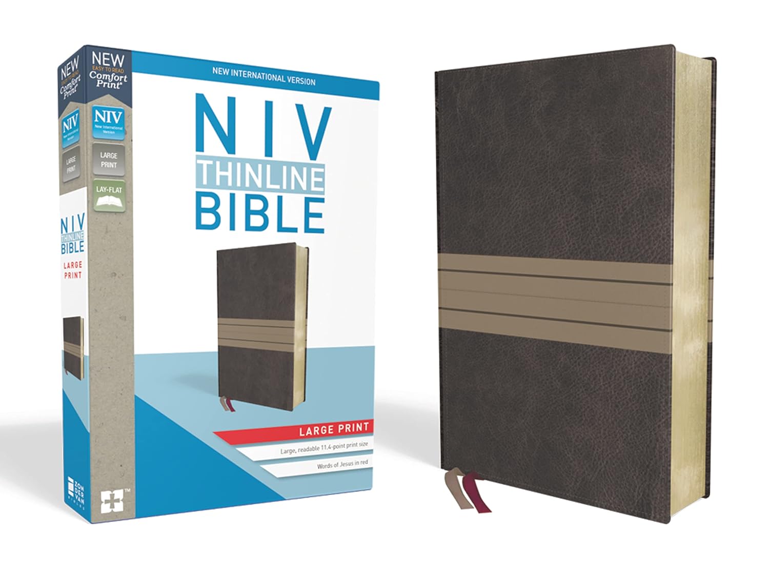 NIV, Thinline Bible, Large Print, Imitation Leather, Red Letter Edition: New International Version, Leathersoft, Thinline,