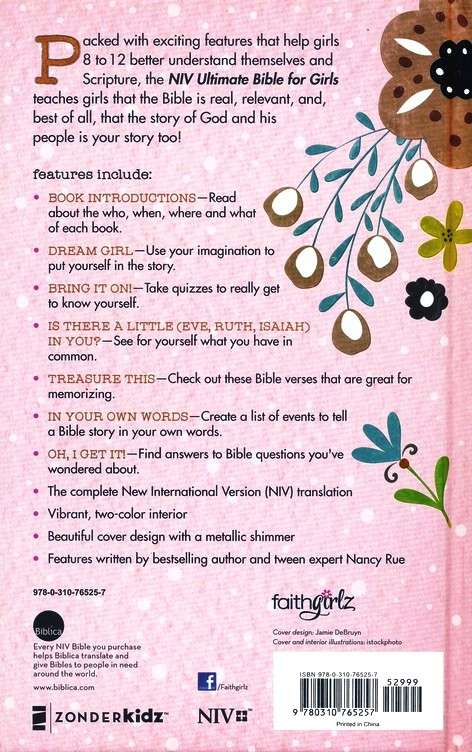 NIV Ultimate Bible for Girls: Faithgirlz Hardcover Edition (ISBN: 9780310765257)