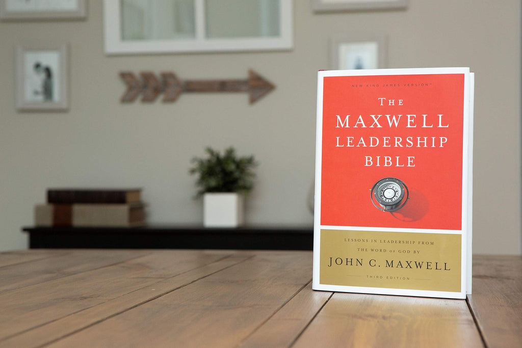 Compact NKJV Maxwell Leadership Bible in hardcover format, ideal for leadership and personal growth.