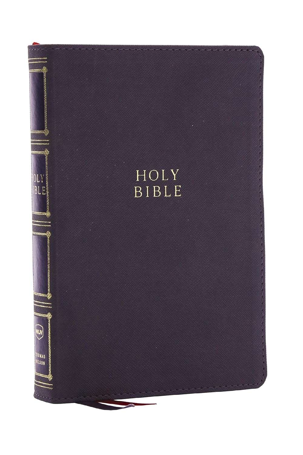 NKJV Compact Center-Column Reference Bible, Gray LeatherSoft Edition