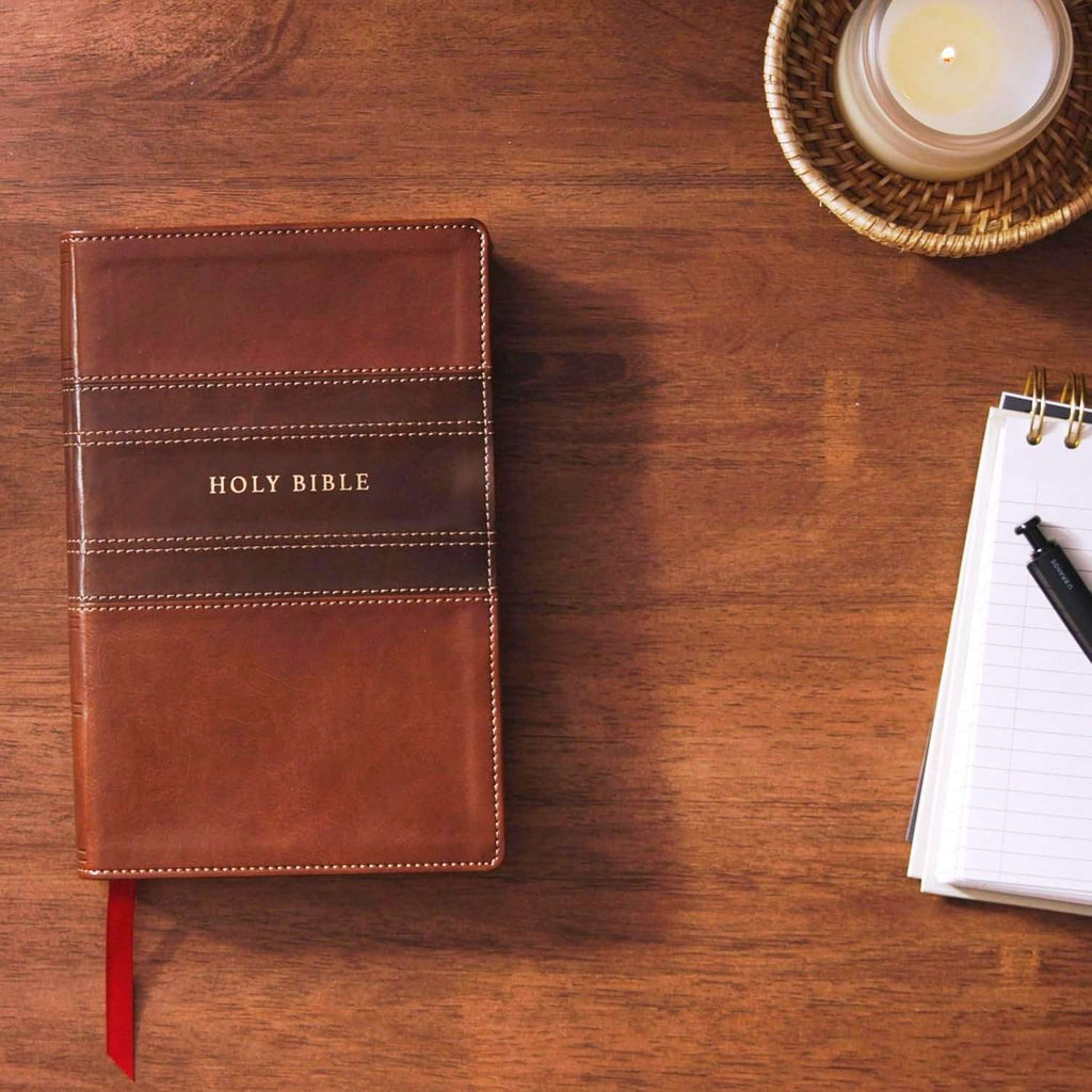 NKJV Personal Size Large Print Reference Bible, Brown LeatherSoft Cover, ISBN 9781400335411