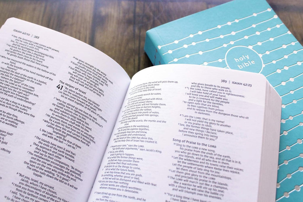 NIV Holy Bible for Girls Soft Touch Edition, Teal LeatherSoft, open pages