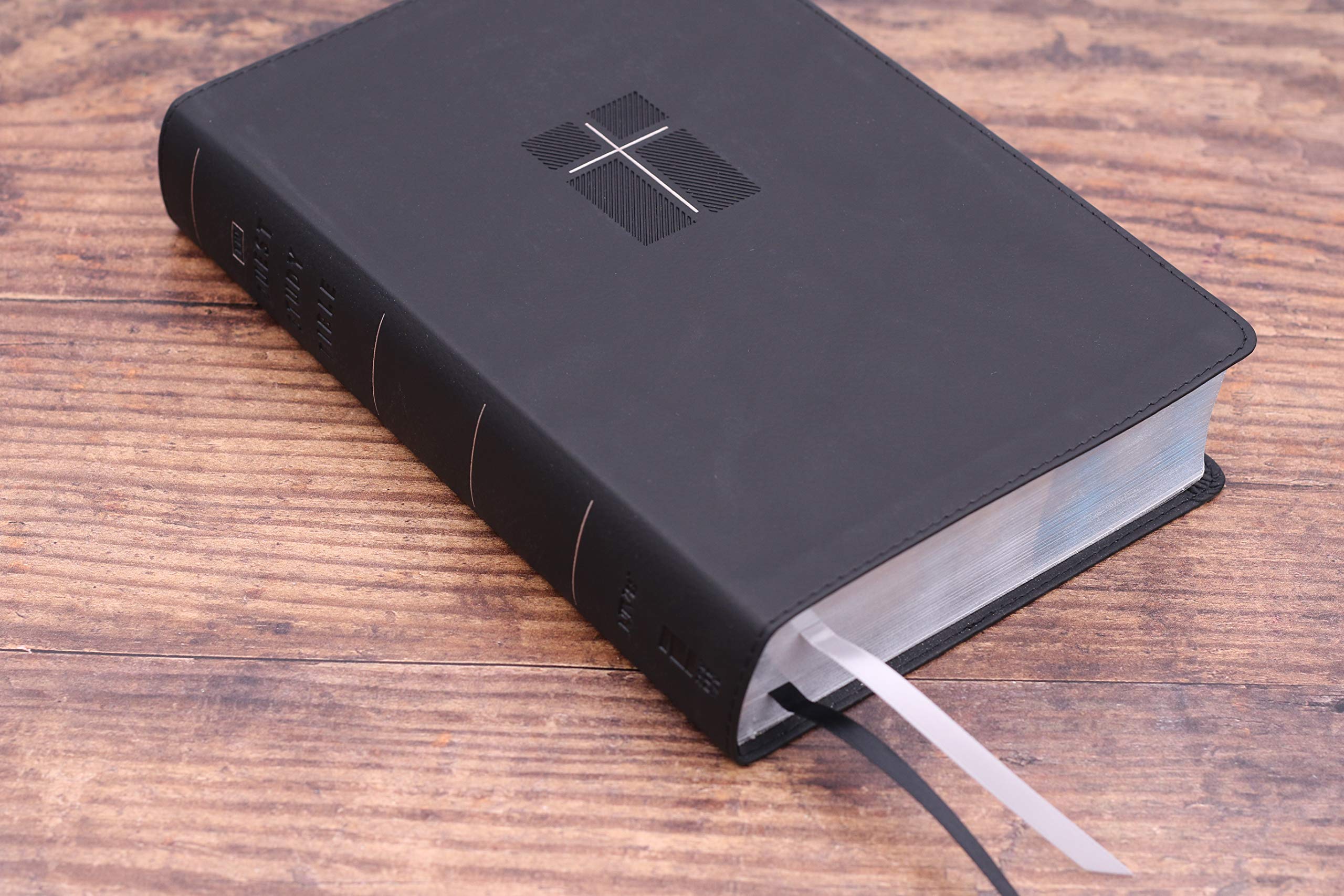 New International Version Quest Study Bible black leather soft comfort print