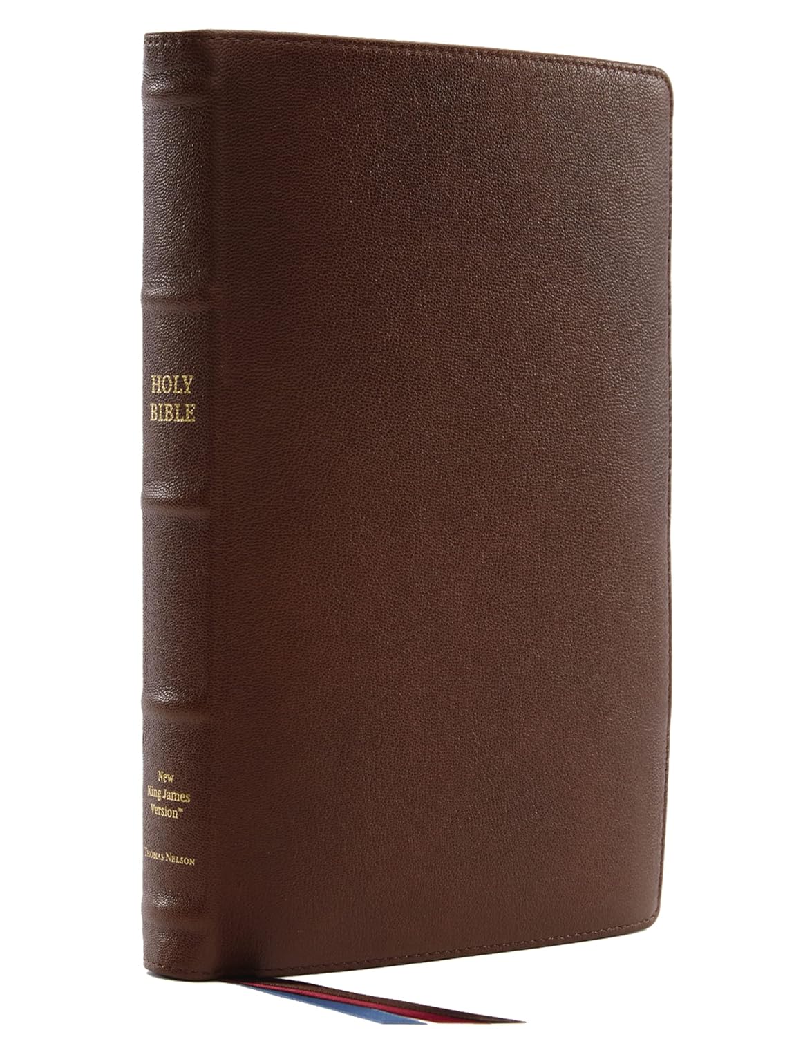 NKJV Thinline Reference Bible Large Print Brown Goatskin Leather