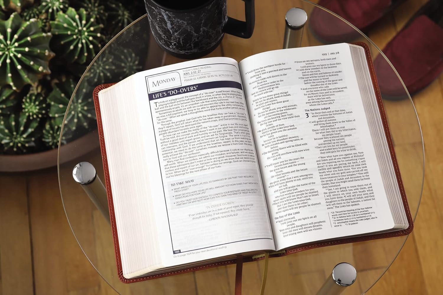 Brown Leathersoft NIV Men's Devotional Bible with Comfort Print and Imitation Leather cover