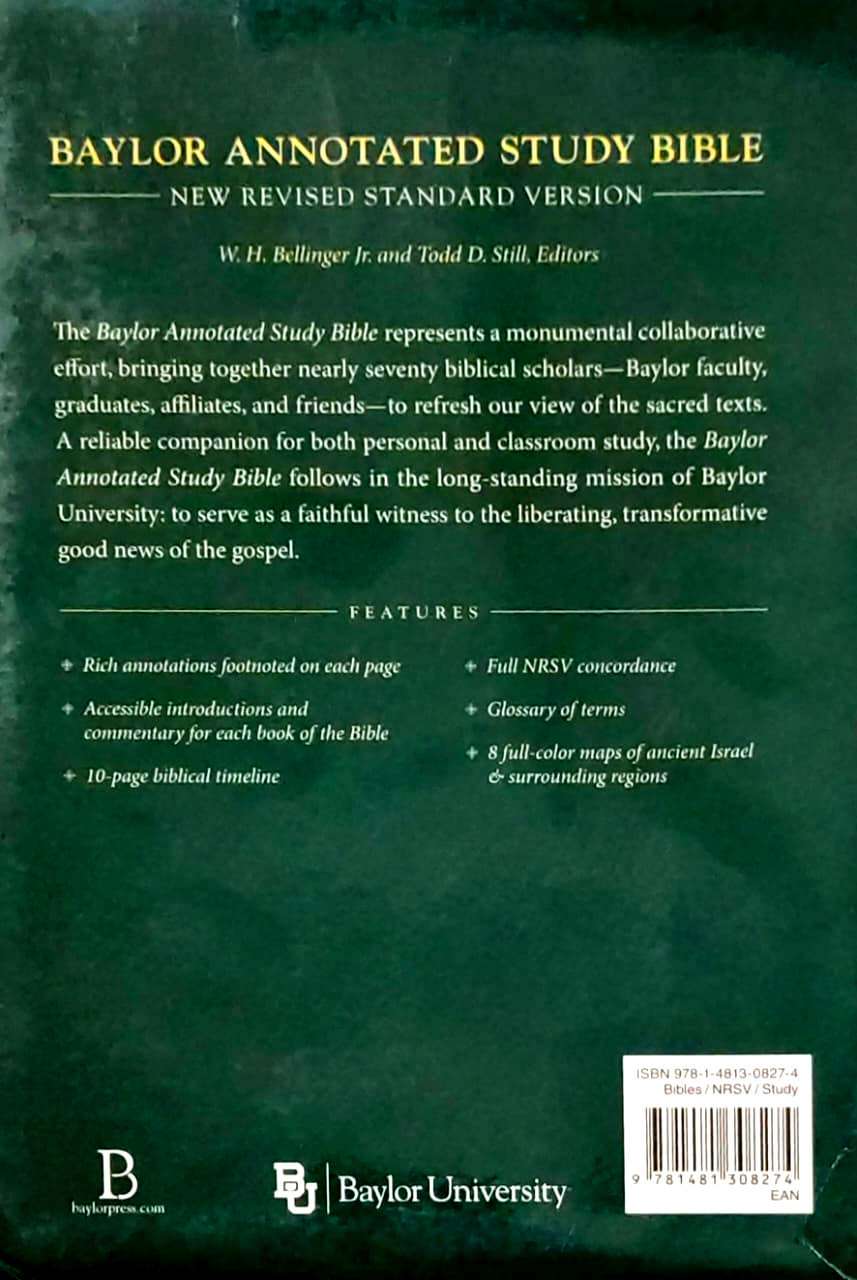NRSV Baylor Annotated Study Bible, Deluxe Green & Gold Edition, Edited by W. H. Bellinger Jr. and Todd D. Still