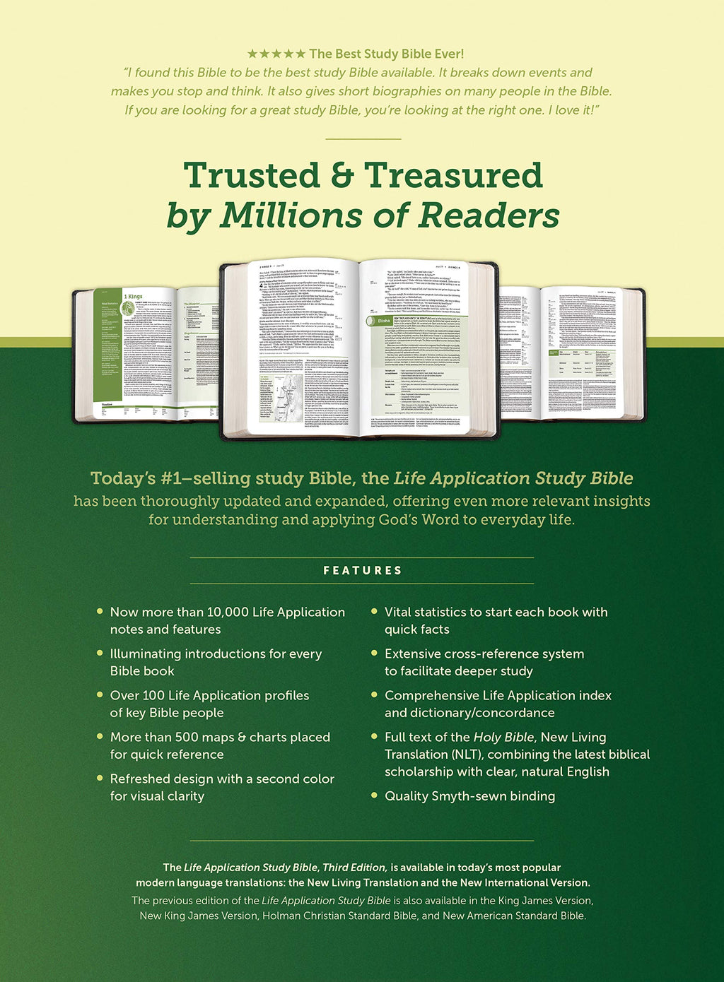 NLT Life Application Study Bible Third Edition features imitation leather binding