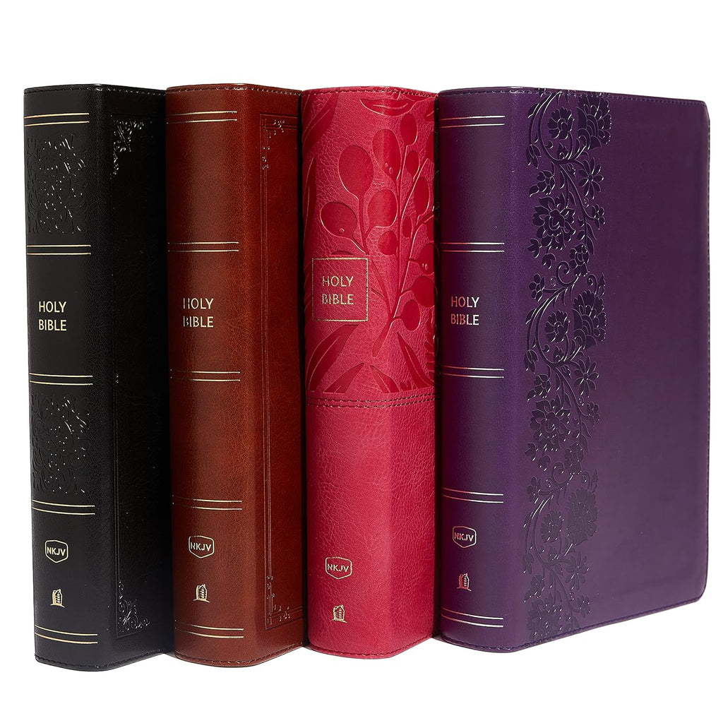 NKJV, End-of-Verse Reference Bible, Personal Size Large Print, Leathersoft, Black, Thumb Indexed, Red Letter, Comfort Print: Holy Bible, New King James Version Imitation Leather – Large Print,