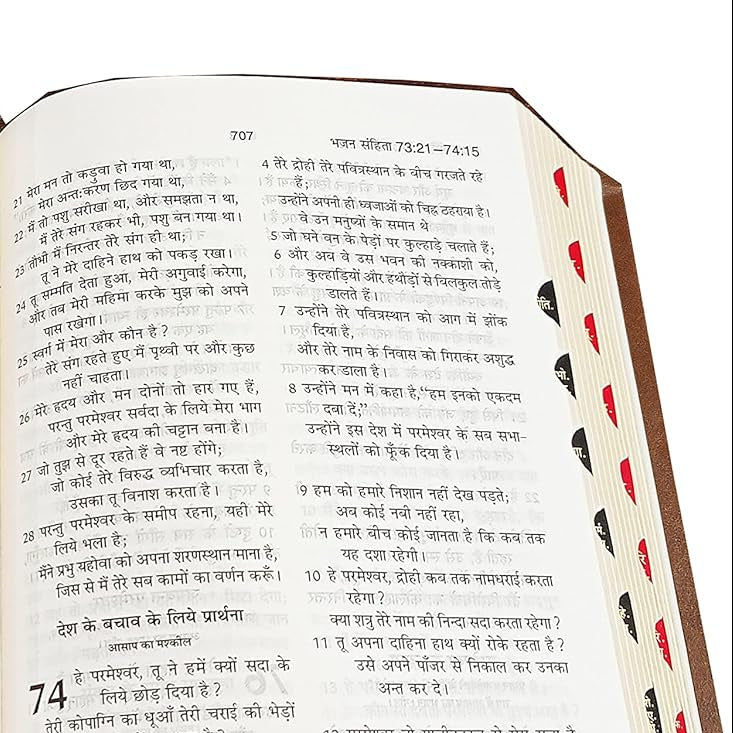 Limited Edition Hindi Bible Dy PU White with Thumb Index (TI) & Gilt Edges | Amity Edition | Elegant Gift & Devotional Bible
