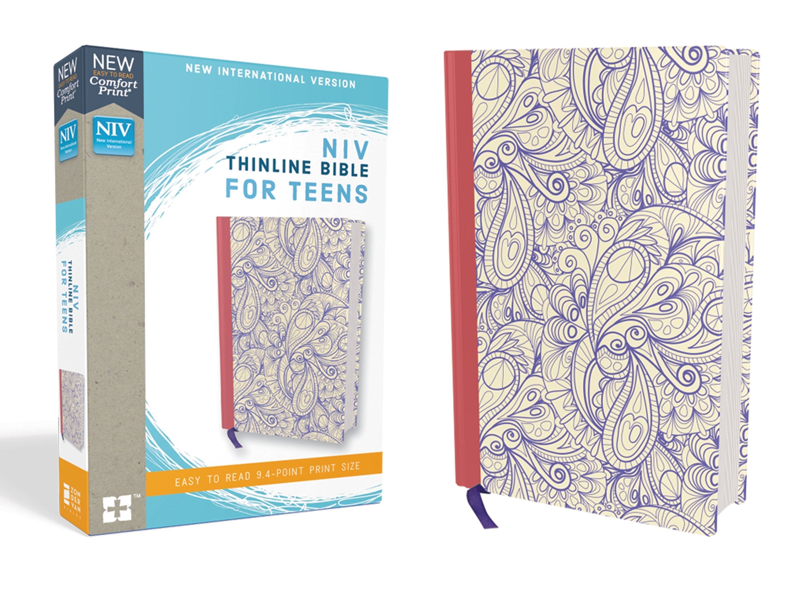 NIV Thinline Bible for Teens, Red Letter Edition, Comfort Print, Hardcover, Purple