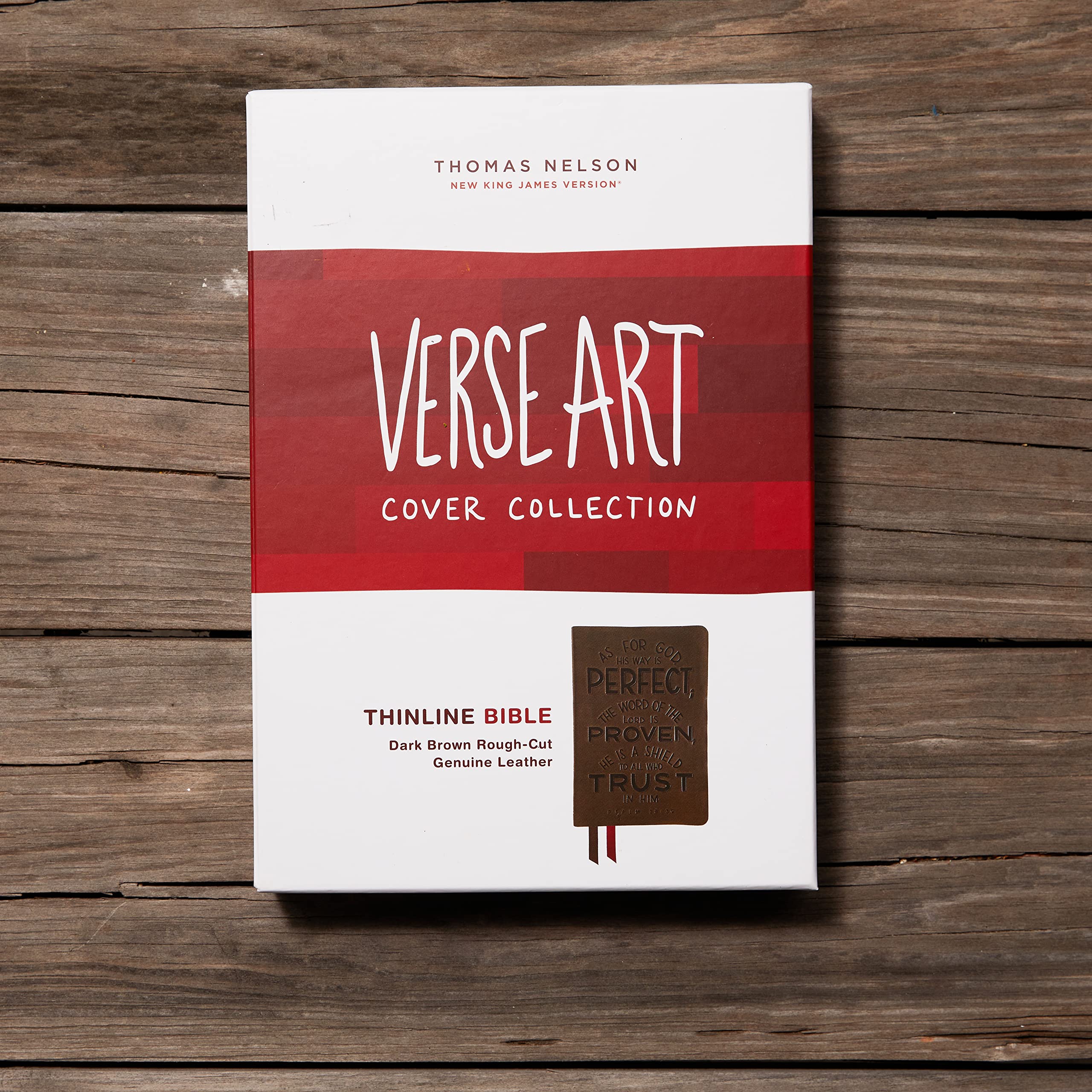 NKJV Thinline Bible in Genuine Leather with Red Letter Comfort Print