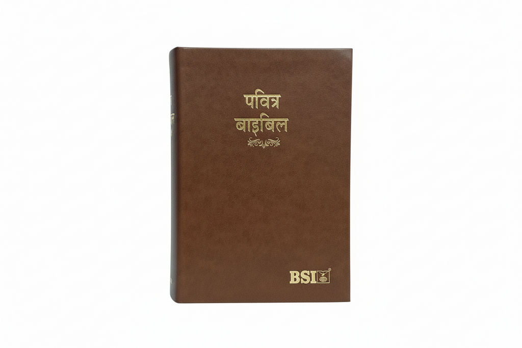 Limited Edition Hindi Bible Dy PU Light Brown with Thumb Index (TI) & Gilt Edges | Amity Edition | Classic Durable Devotional Bible