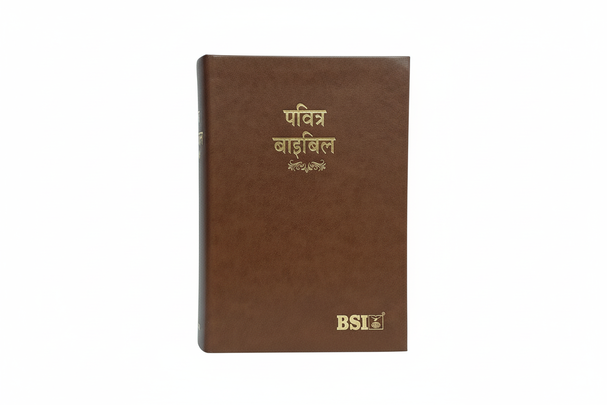 Limited Edition Hindi Bible Dy PU Light Brown with Thumb Index (TI) & Gilt Edges | Amity Edition | Classic Durable Devotional Bible