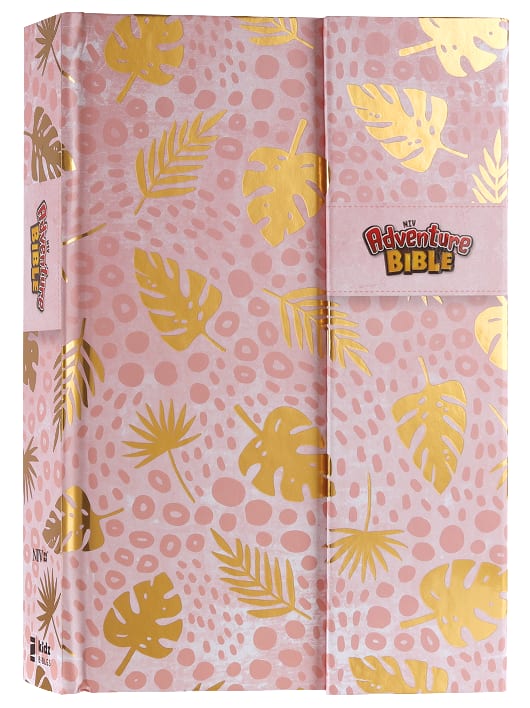 NIV Adventure Bible for Kids with pink magnetic closure