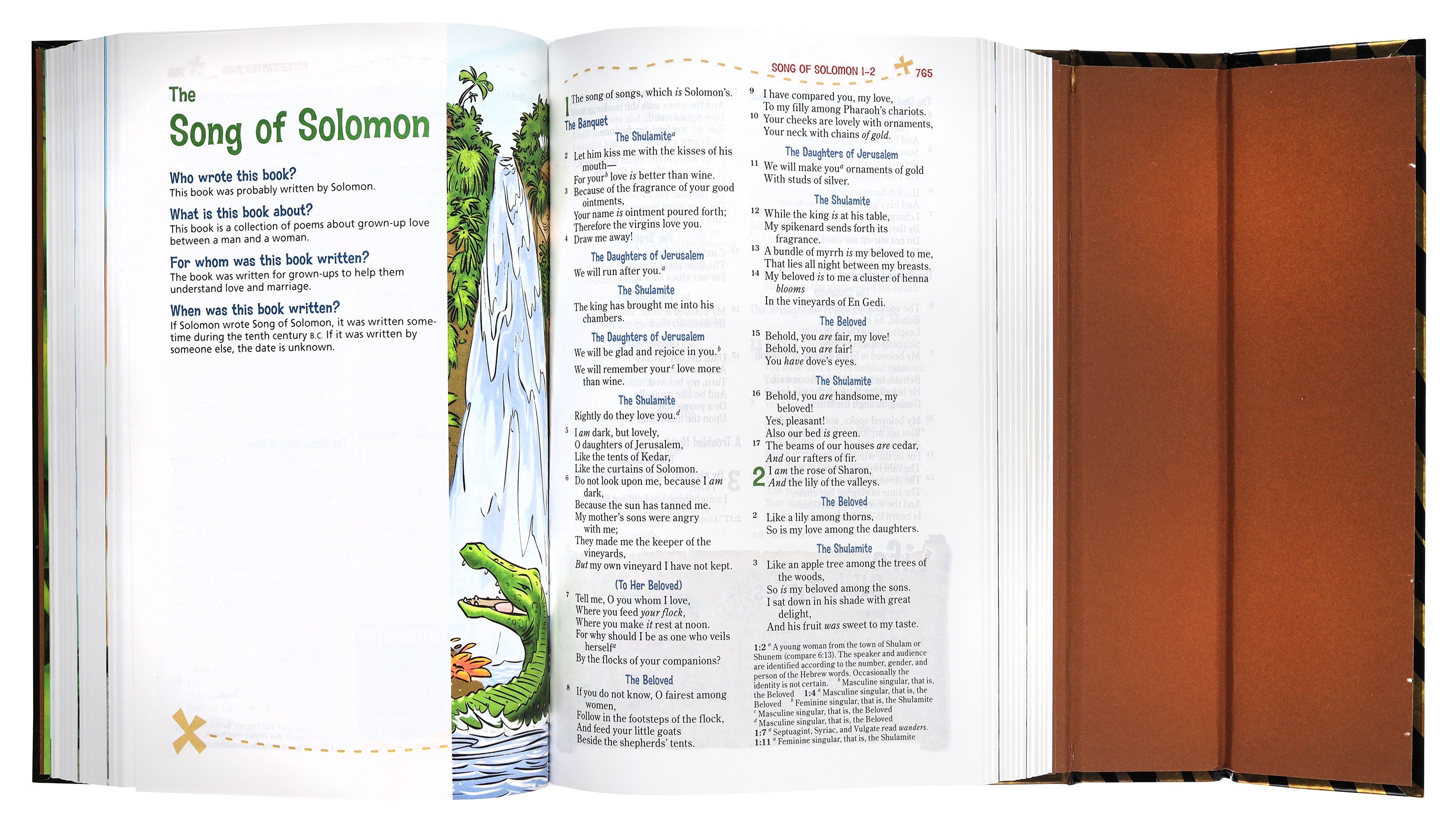 NKJV Adventure Bible featuring a secure magnetic closure, designed to keep your Bible pages turning smoothly