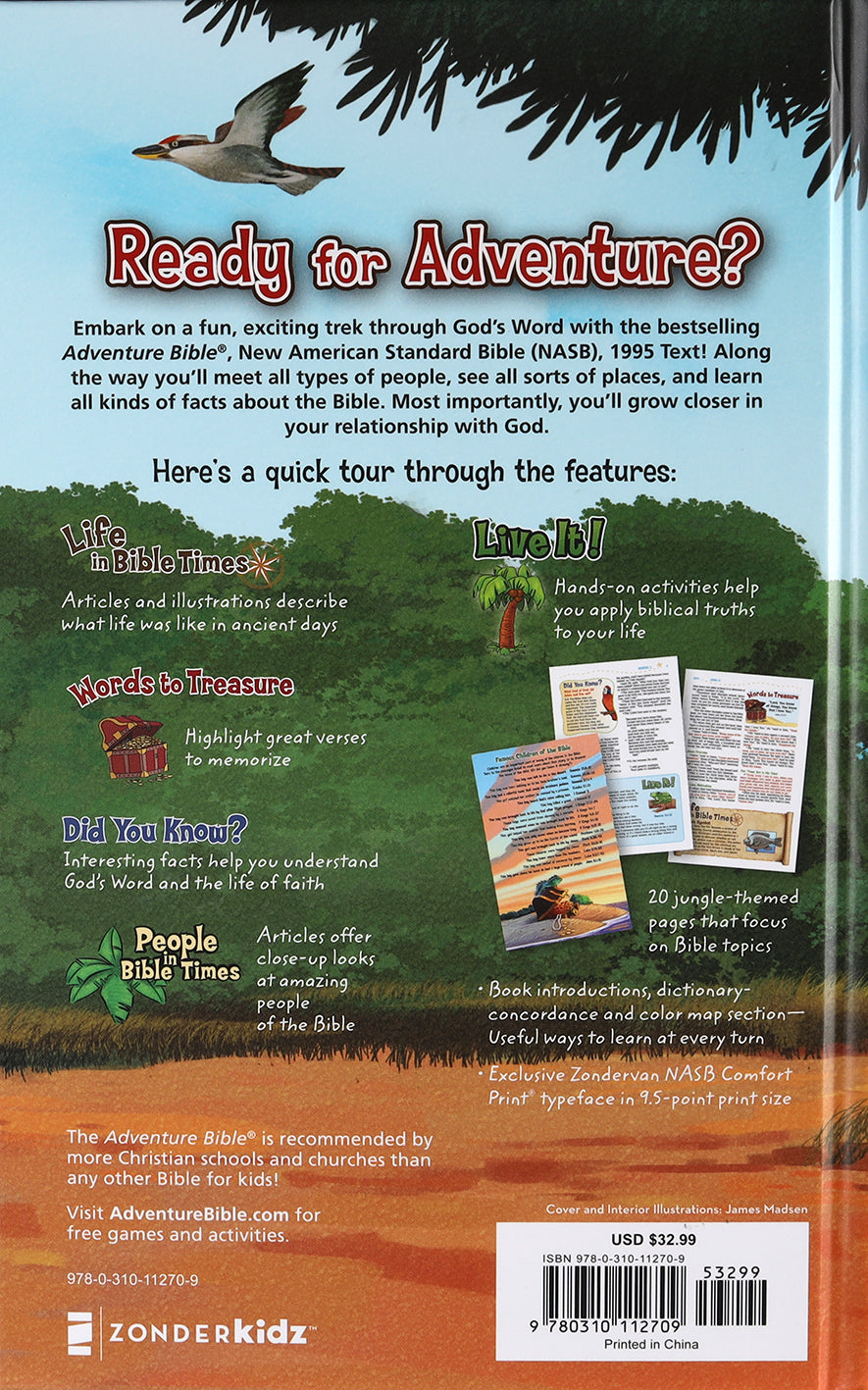 Front cover of the Adventure Bible for Kids in the New International Version (NIV)