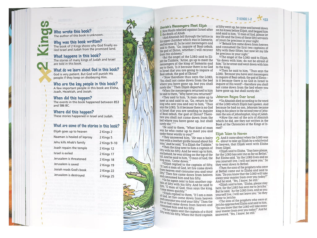 Inside pages of the Adventure Bible for Kids, New International Version (NIV)
