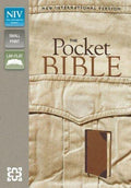 NIV Pocket Bible in imitation leather brown/tan cover.