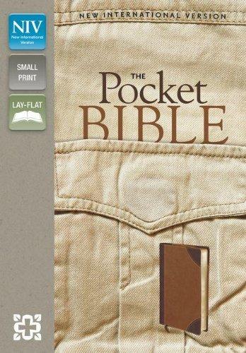 NIV Pocket Bible in imitation leather brown/tan cover.