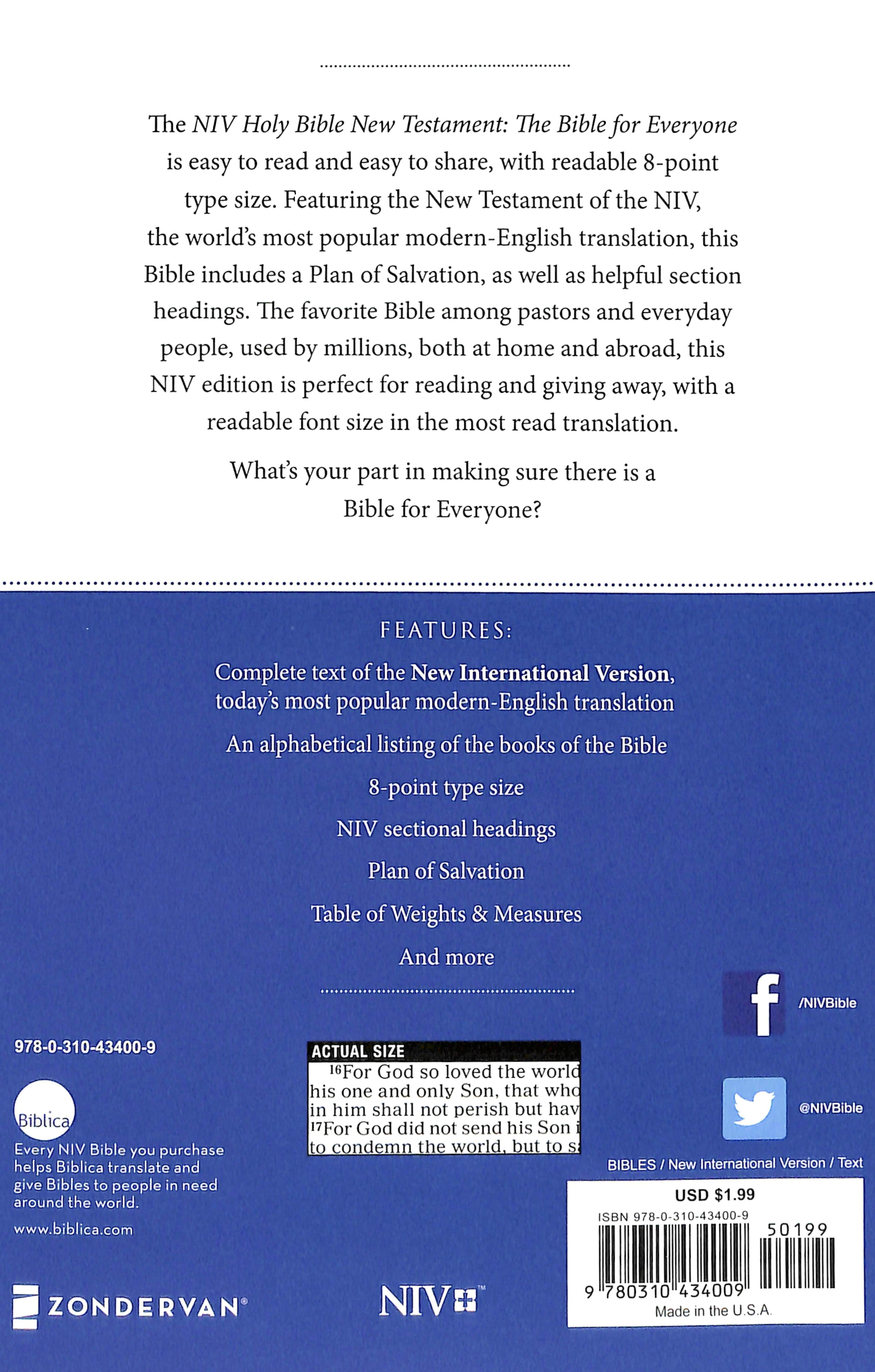 NIV Economy Outreach New Testament