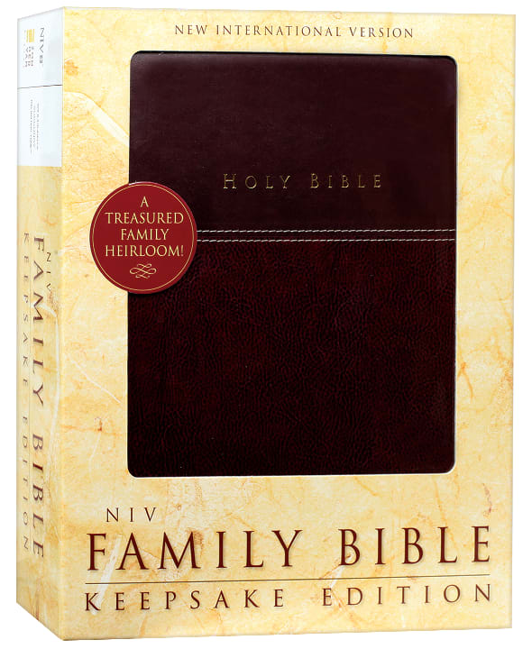 Burgundy cover NIV Family Bible, featuring Red Letter Edition text for a meaningful family reading experience.