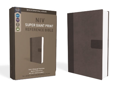 NIV New International Version Giant Print Reference Bible in Gray with Red Letters
