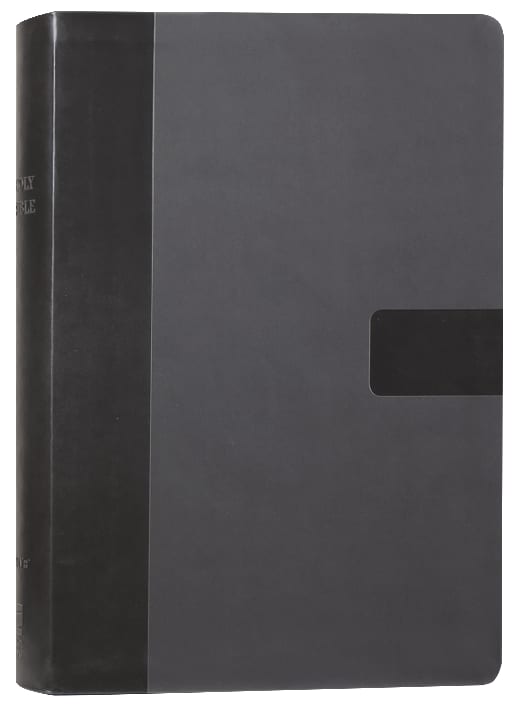 NIV Giant Print Reference Bible in Gray with Red Letter Edition and large print text