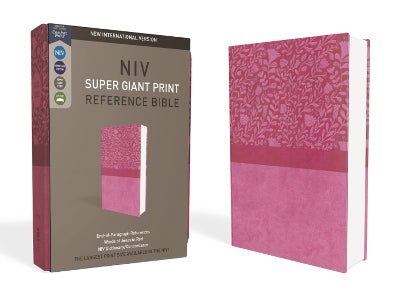 NIV Super Giant Print Reference Bible Pink with Red Letter Edition