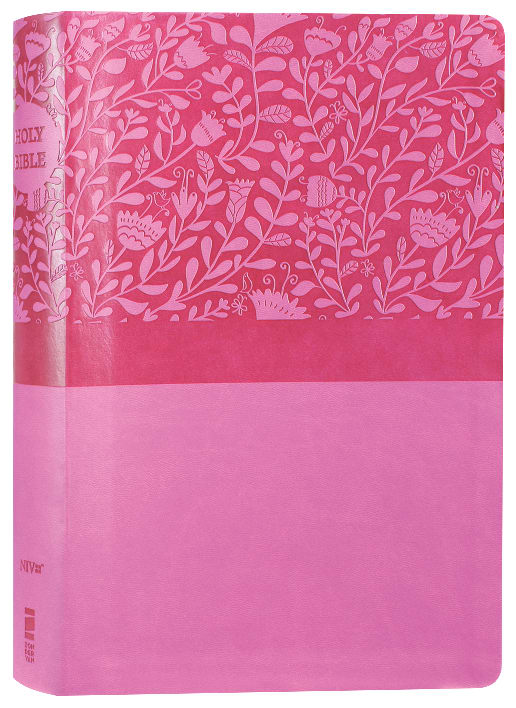 NIV Super Giant Print Reference Bible Pink with Red Letter Edition