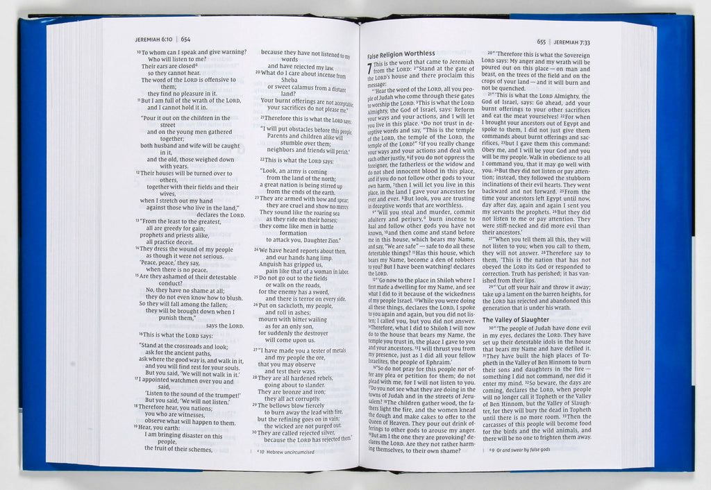 Lay-flat Bible design of NIV Pew and Worship Bible Black Letter Edition for convenient reading