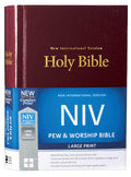 Large Print NIV Pew and Worship Bible, Black Letter Edition, in a burgundy cover