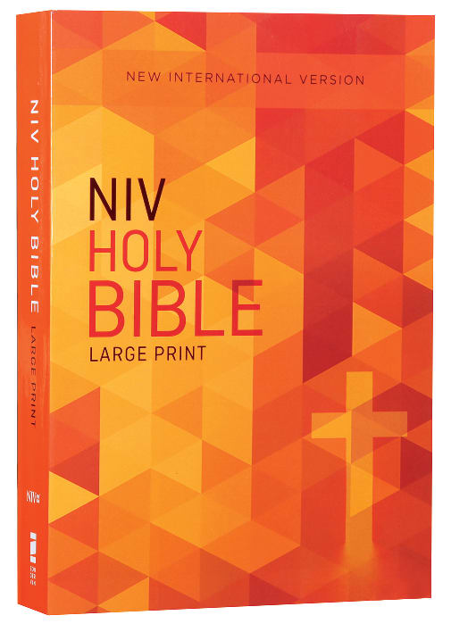 NIV Outreach Bible Large Print Orange Cross (Black Letter Edition)