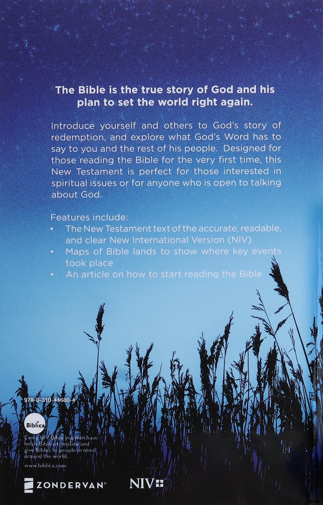 New International Version NIV Outreach New Testament Bible Black Letter Edition