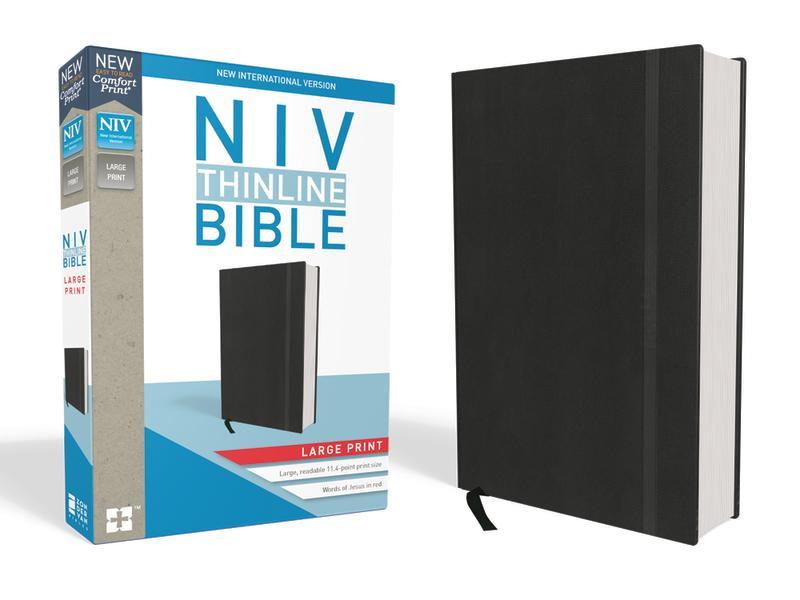 NIV Thinline Bible Large Print Black, Hardcover