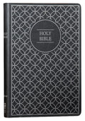 NIV Value Thinline Bible in Large Print with Gray and Black cover and Black Letter Edition
