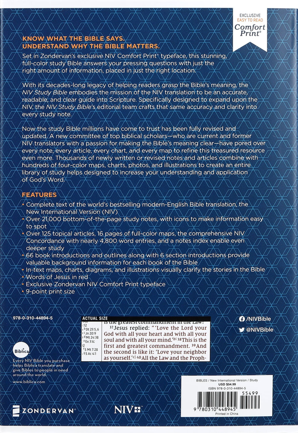 Study the NIV Bible in Red Letter Edition Fully Revised