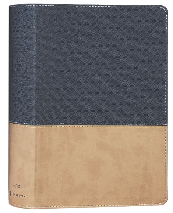 NIV Study Bible Navy/Tan Indexed in Red Letter Edition, Fully Revised for 2020