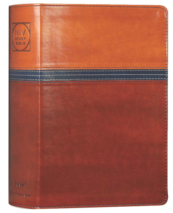 Brown Blue NIV Study Bible Personal Size Red Letter Edition Cover