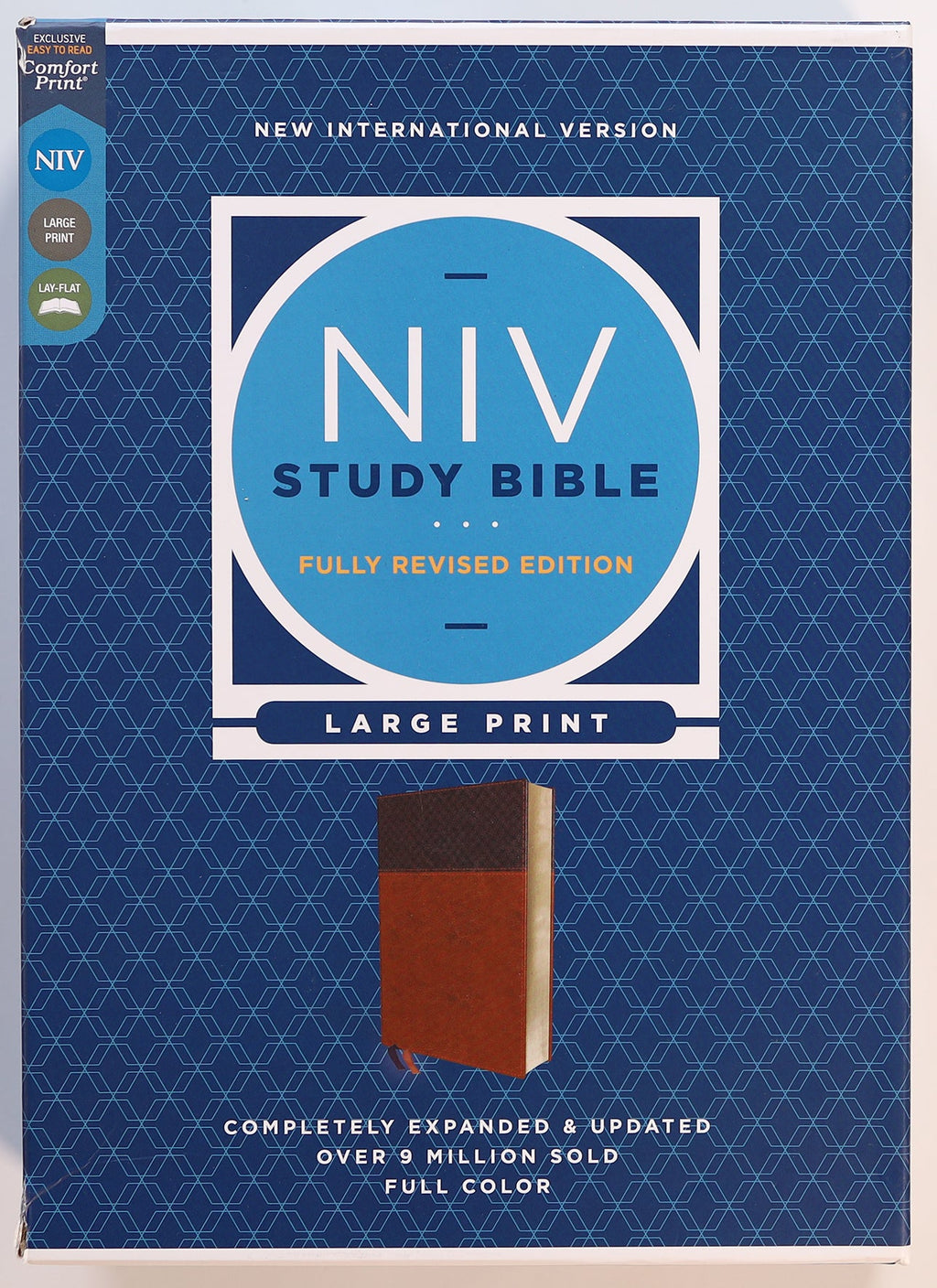 Large Print NIV Study Bible in Brown leather with Red Letter Edition