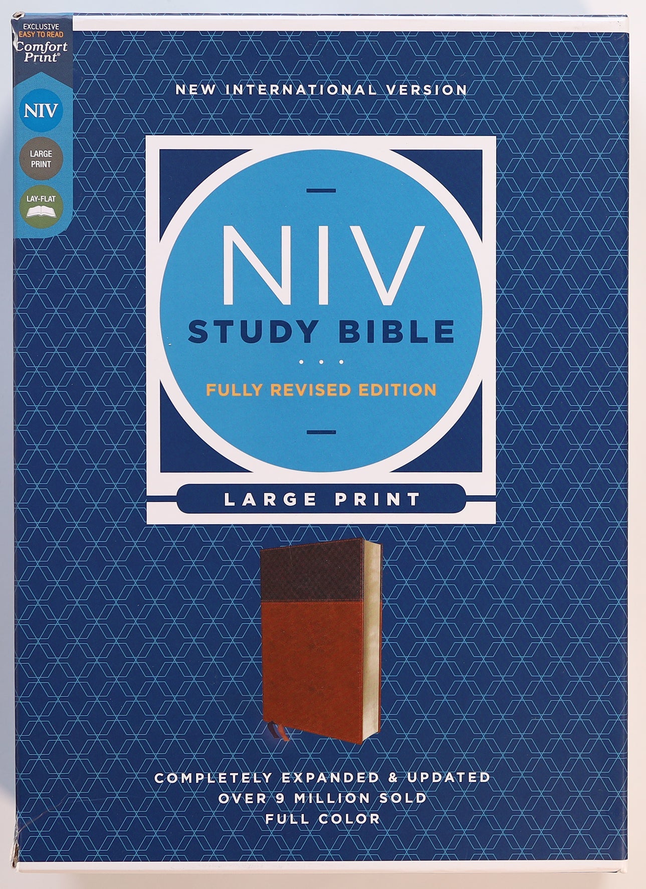 Large Print NIV Study Bible in Brown leather with Red Letter Edition