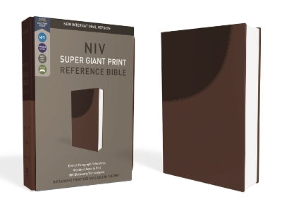 NIV Brown Red Letter Reference Bible with giant print and red letter edition